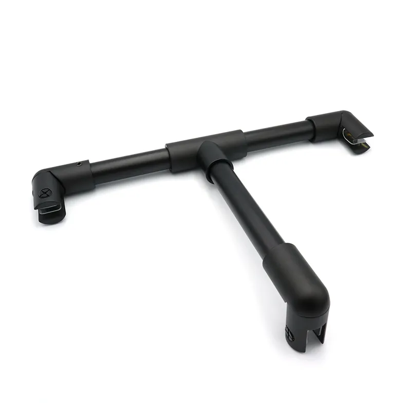 Beste Prijs Stabilisatiestang set rond glas/glas met T-adapter 1000 mm - Zwart
