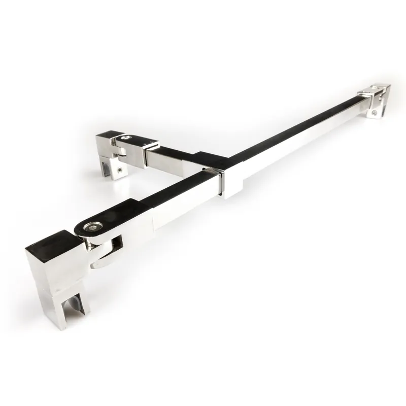 Laatste Kans Stabilisatiestang set vierkant glas/glas met T-adapter 1000 mm - Chroom