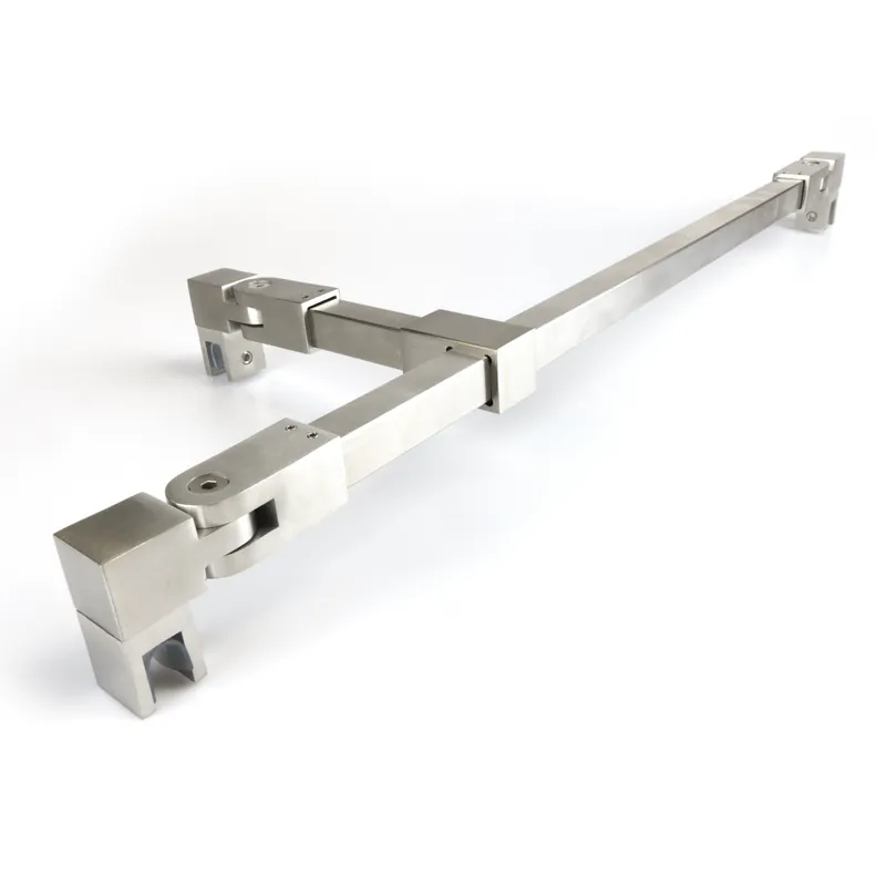 Stabilisatiestang set vierkant glas/glas met T-adapter 1000 mm - RVS Express Levering