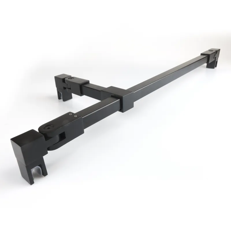 Stabilisatiestang set vierkant glas/glas met T-adapter 1200 mm - Zwart Uitverkoop