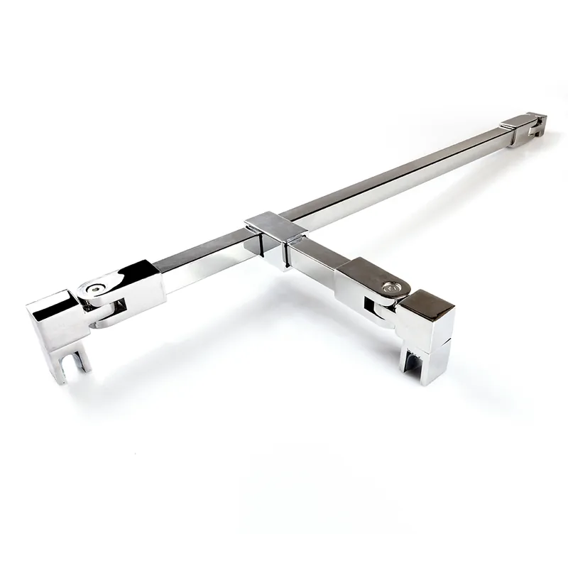 Gereduceerde Prijs Stabilisatiestang set vierkant glas/wand met T-adapter 1200 mm - Chroom
