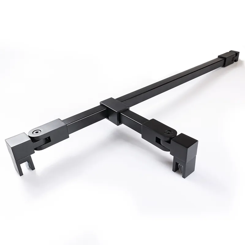 Finale Uitverkoop Stabilisatiestang set vierkant glas/wand met T-adapter 1200 mm - Zwart