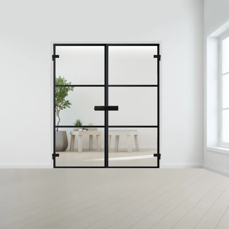 Hete Deal Steel look dubbele deur voor opdek kozijn