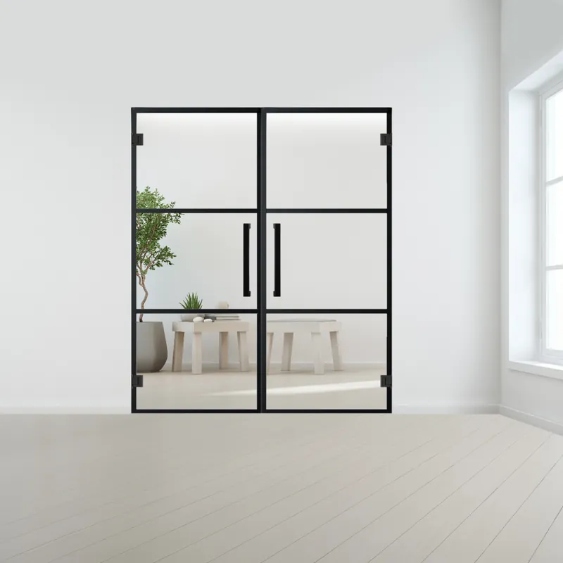 Lage Prijs Steel look dubbele deur zonder kozijn