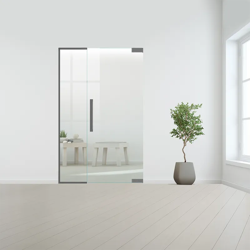 Glazen binnendeur XL met zijlicht zonder kozijn RVS beslag Speciale Aanbieding