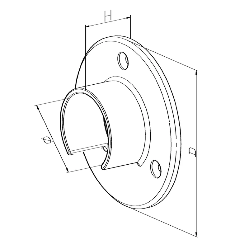Seizoensaanbieding Celest U-profiel muurflens voor balustrade handrail rond 42,4 mm