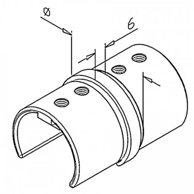 Celest buisverbinder voor balustrade handrail rond 42,4 mm Beperkt Aanbod