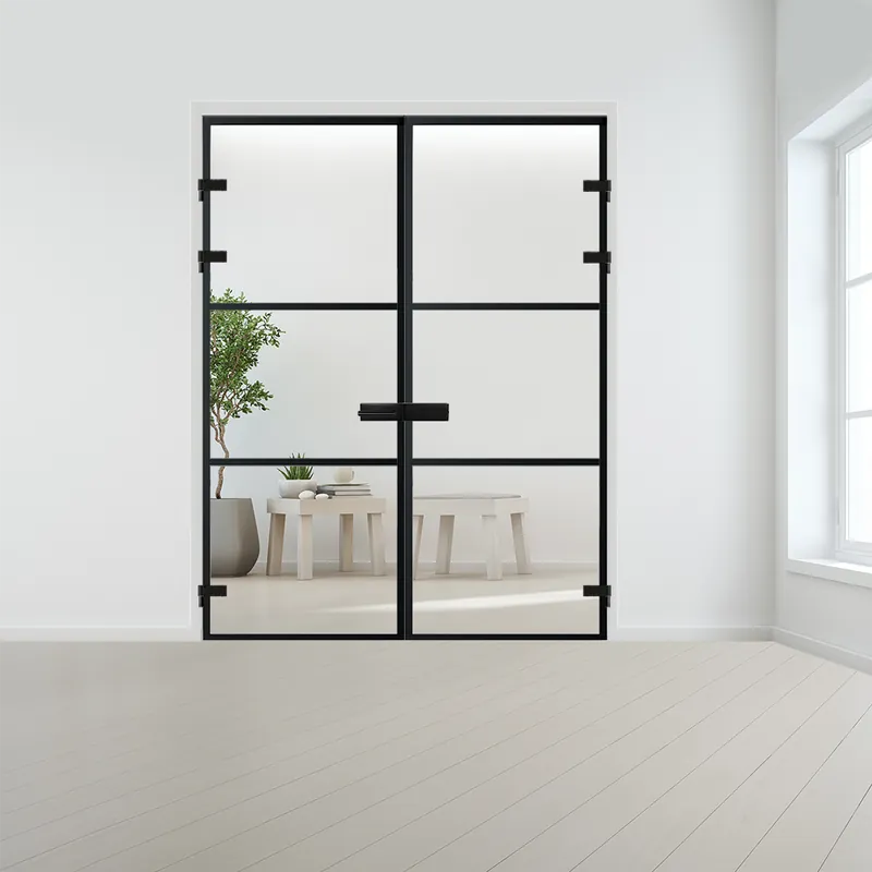 Steel look dubbele deur XL voor opdek kozijn Koopje