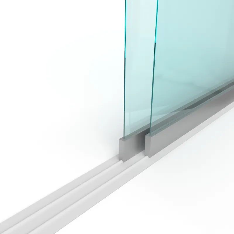 Nu Kopen Schuifloket op maat - 2 panelen, 2 sporen - Gehard glas 6 mm nieuw