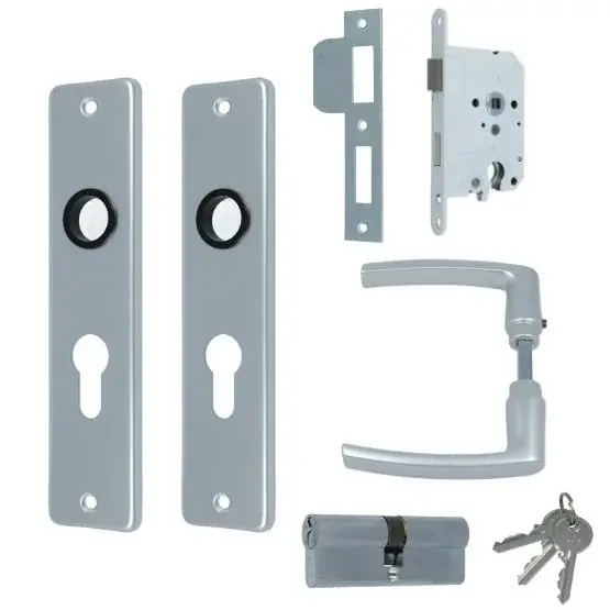 DX Set binnendeurbeslag deurklink op schild PC55 Uitverkoop