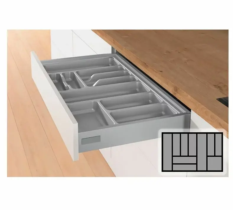 Lage Prijs Bestekbak d 441-520mm – b 801-900mm zilverkleurig
