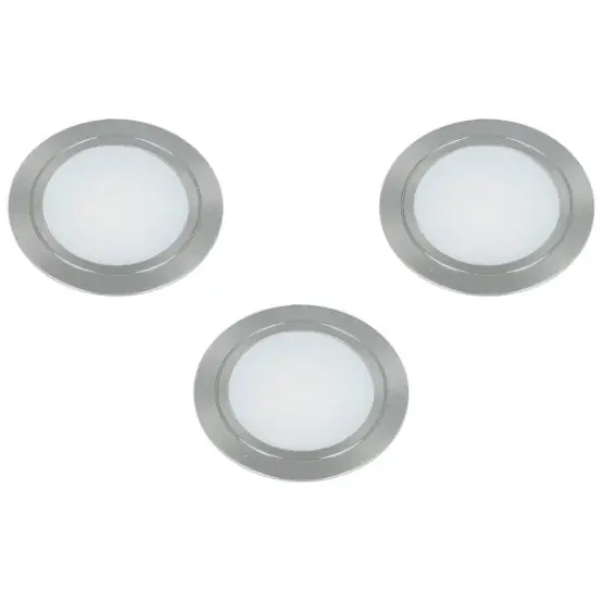 Set van 3 led spots inbouw rvs-look Laatste Versie