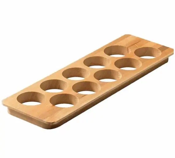 Koop Vandaag Houder voor kruidenpotjes 10xø53mm beuken gelakt