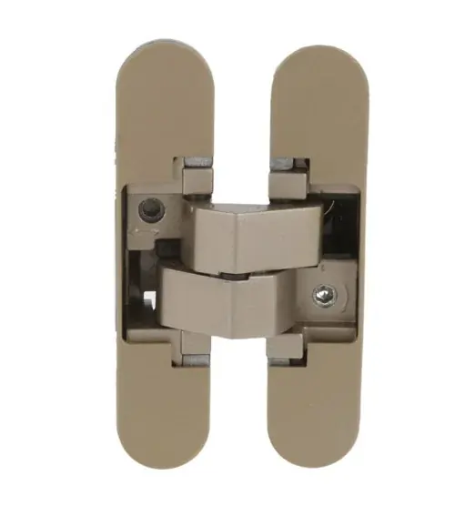 Premium Onzichtbaar scharnier 3D verstelbaar 110×24 mm met zelfsluitend mechanisme en rem voor deuren tot 45 kg mat nikkel