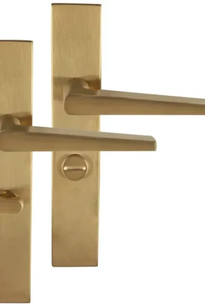 Differnz deurklink Rotterdam op rechthoekig schild WC63/8 goud Meest Verkocht