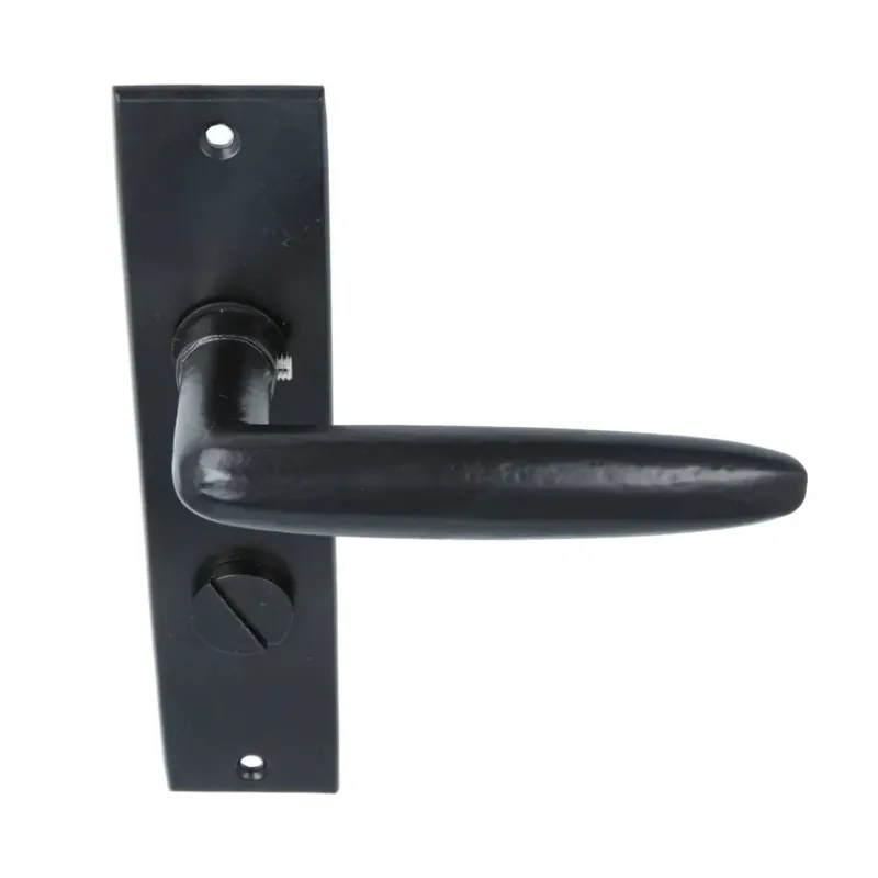 Op = Op Deurklink Mike ijzer zwart op Kortschild WC63/8