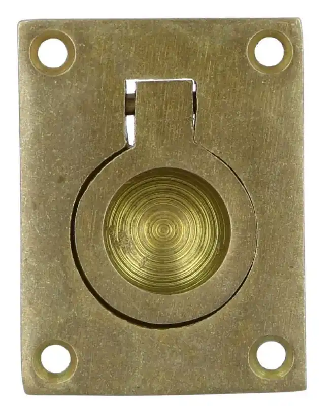 Intersteel Luikring recht 41mm x 31mm messing getrommeld Uitverkoop