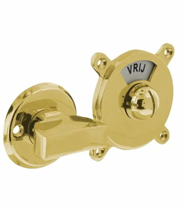 Intersteel wc-sluiting Degeorge 8 mm stift en tekst “vrij / bezet” messing gelakt Meest Verkocht