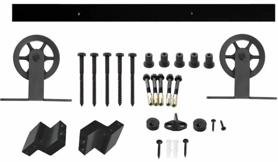 Shop Nu Intersteel Schuifdeur Systeem 2 meter hangrollen met spaakwiel 170 mm staal mat zwart