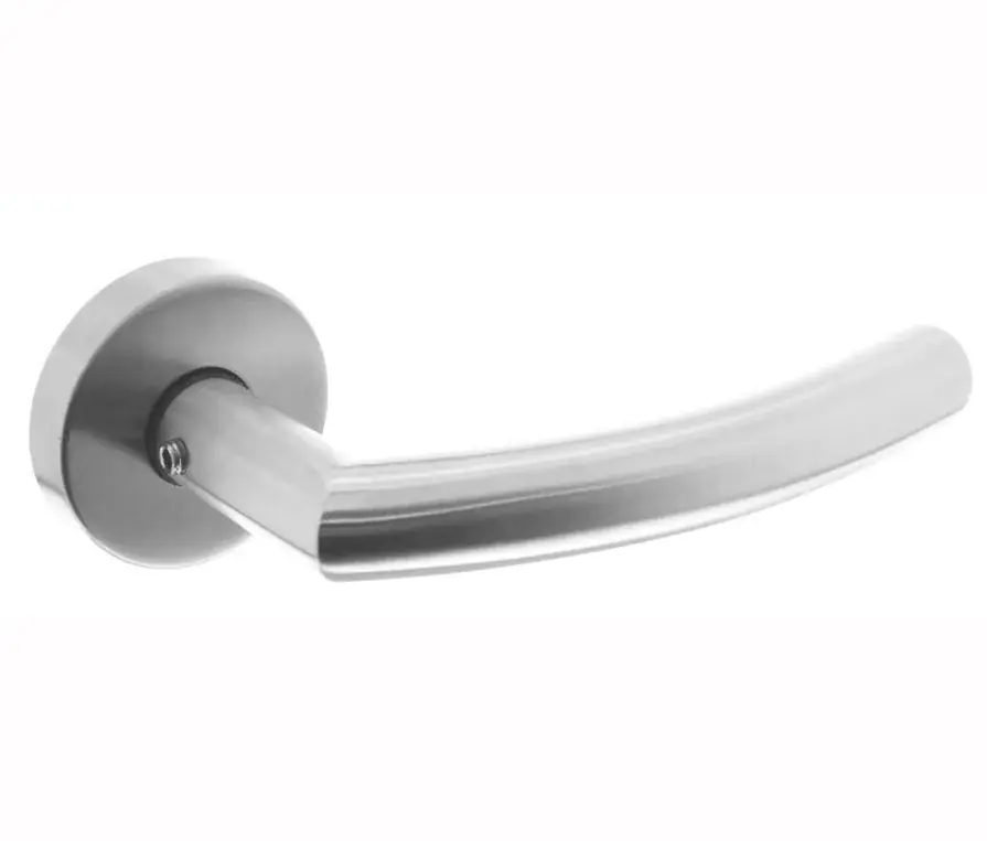 Intersteel deurklink Half rond/hoek 90° met geveerde rozet ATP rvs Op = Op