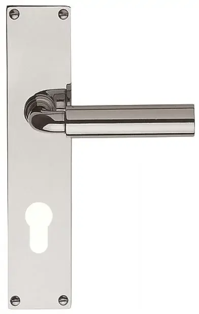 Direct Verzonden Deurklink op schild cilindergat TIMELESS 1923MPY PC55 glans nikkel