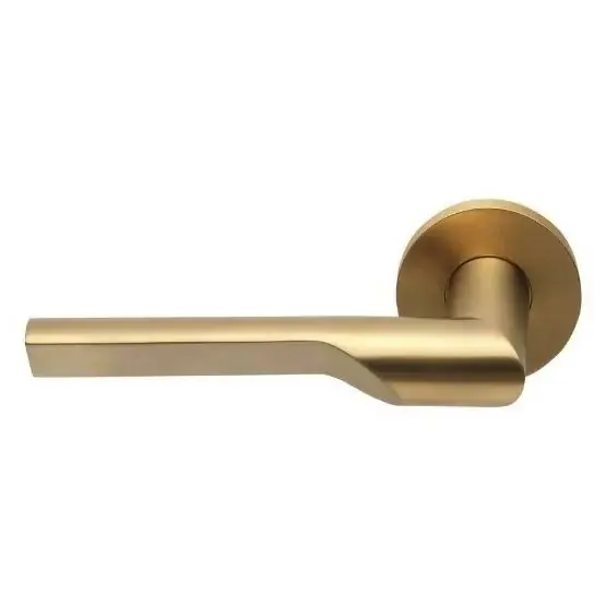 Enkele deurklink RIVIO by Gensler GL101-G op rozet links PVD mat goud Nieuw