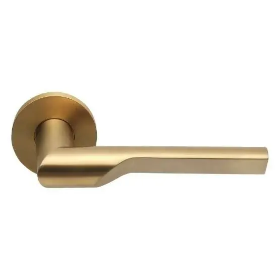 Enkele deurklink RIVIO by Gensler GL101-G op rozet rechts PVD mat goud Goedkoop