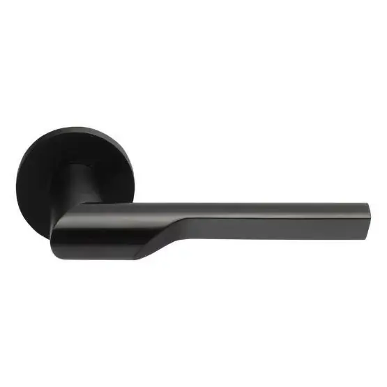 Uitverkoop Enkele deurklink RIVIO by Gensler GL101-G op rozet rechts PVD zwart