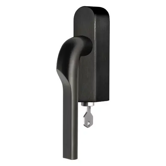 Laatste Versie Draaikiepgarnituur RIVIO by Gensler GL100-DKLOCK-O rechts PVD zwart
