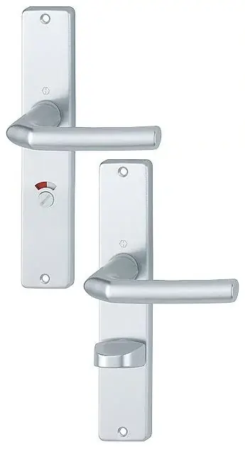 Bestseller Hoppe deurklink op schild WC63/8 aluminium F1
