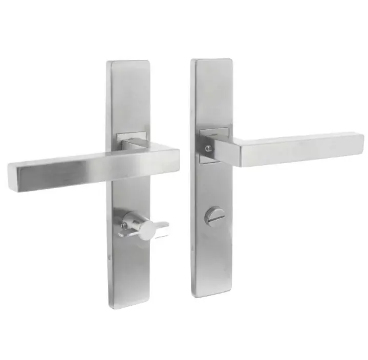 Intersteel deurklink 1337 vierkant op verdekt schild rechthoek WC63/8mm rvs Finale Uitverkoop