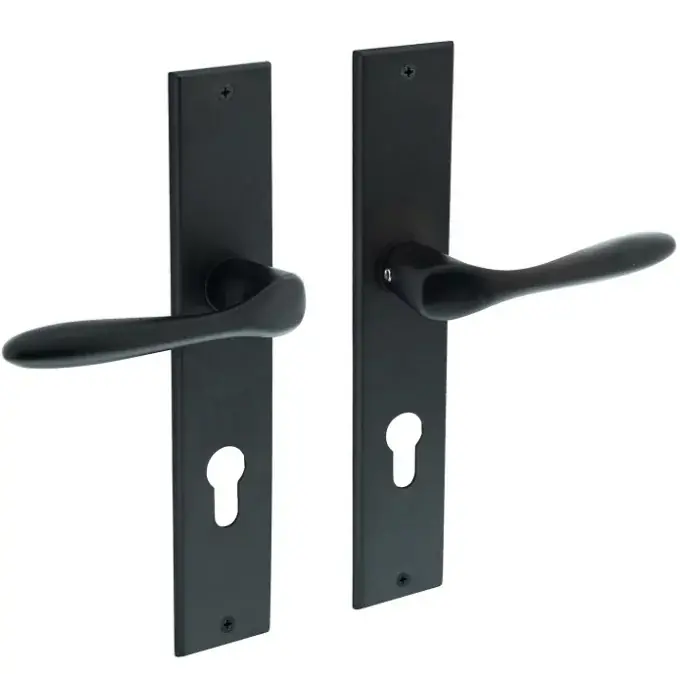 Intersteel deurklink Banaan met schild 236x44x5mm PC72 mat zwart Superprijs
