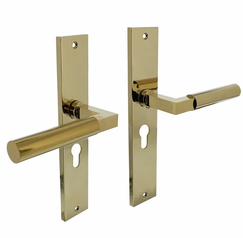Intersteel deurklink Bau-Stil op langschild PC55 PVD messingkleur Actieprijs