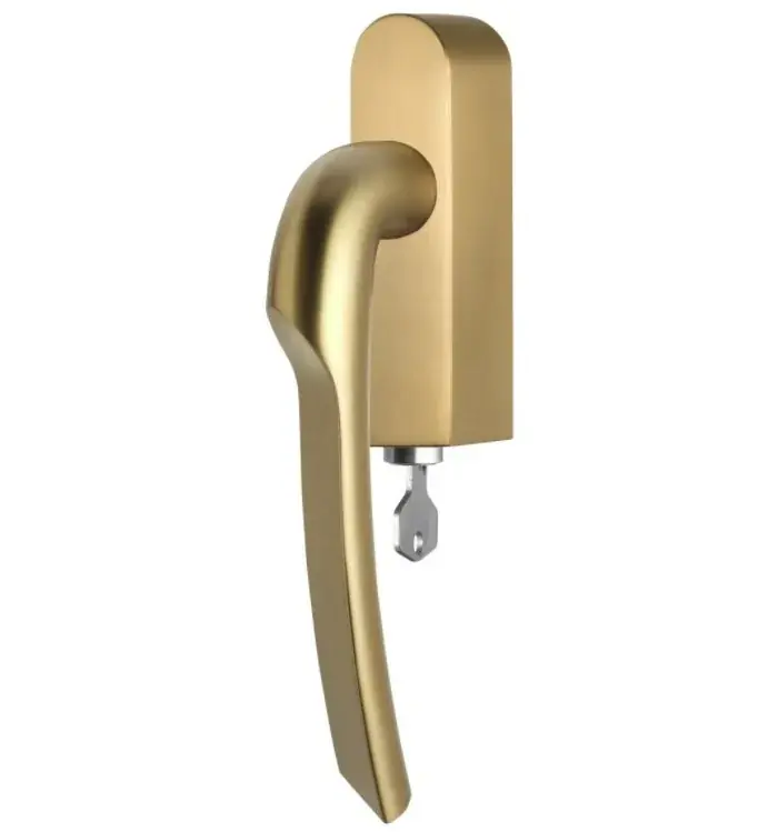 Favoriet Draaikiepgarnituur RIVIO by Gensler GL102-DKLOCK-O rechts PVD mat goud