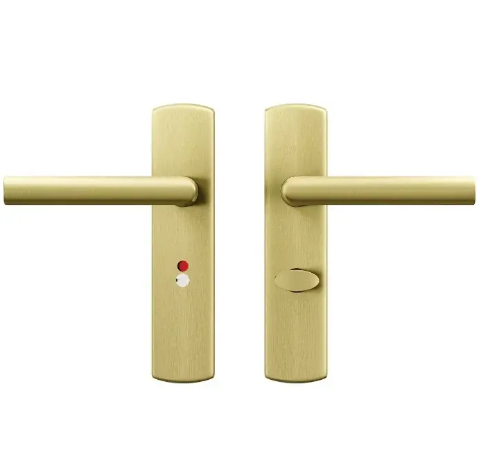 AXA curve klik schild WC63/8 met deurklink Milan aluminium goud Korting