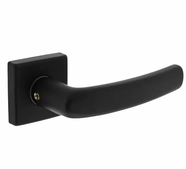 Intersteel enkele deurklink Denham op rozet 50x50x10 mm + 7mm nokken zwart Nieuw