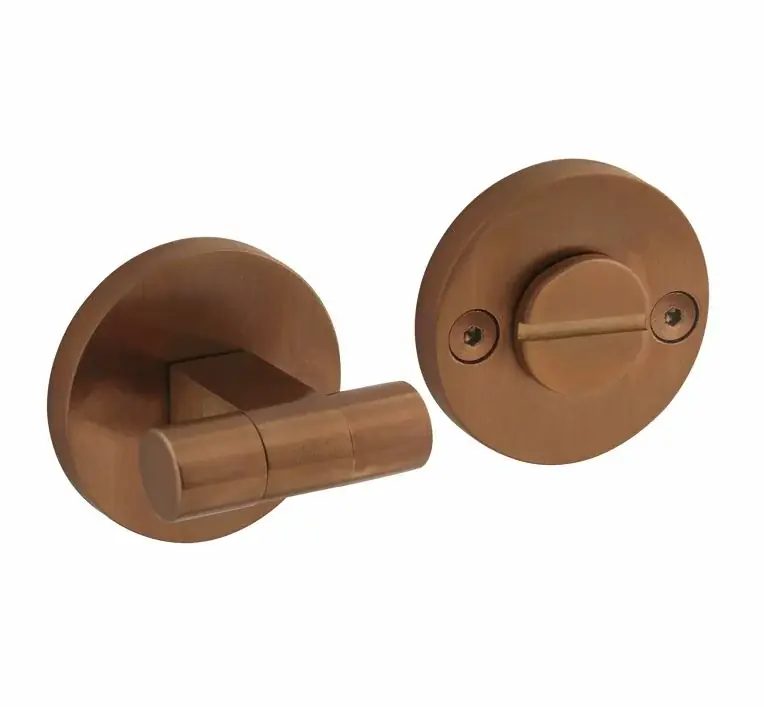 Weekendaanbieding Intersteel wc-sluiting 8 mm Grand & Johnson (knop op verdekte rozet) ø55x8mm PVD koper mat