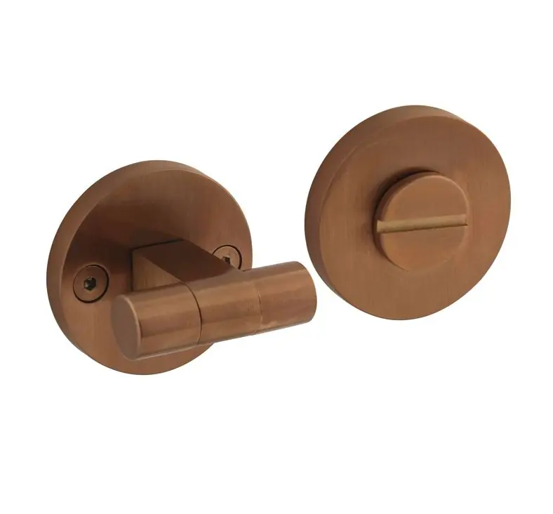 Exclusieve Aanbieding Intersteel wc-sluiting 8 mm Grand & Johnson (knop op schroefgat rozet) ø55x8mm PVD koper mat