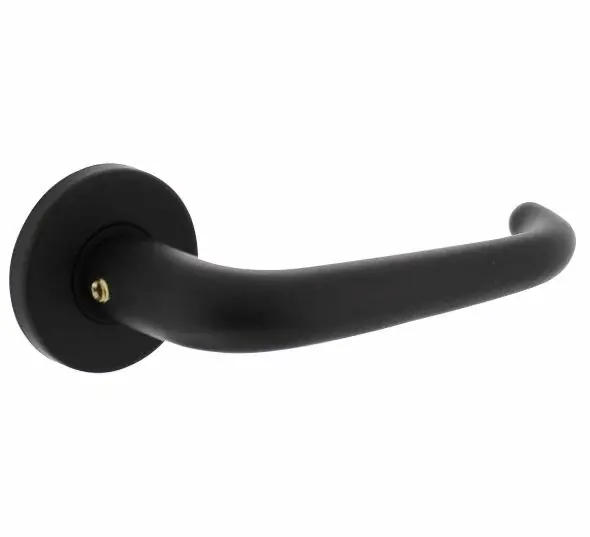 Direct Beschikbaar Intersteel enkele deurklink Cue op rozet ø50×7 mm + 7mm nokken zwart