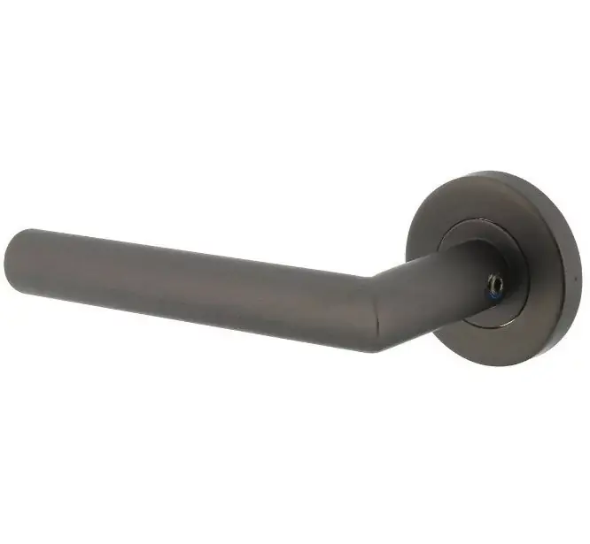 Beperkte Voorraad Intersteel enkele deurklink Jura links op rozet ø53x8mm rvs antraciet grijs