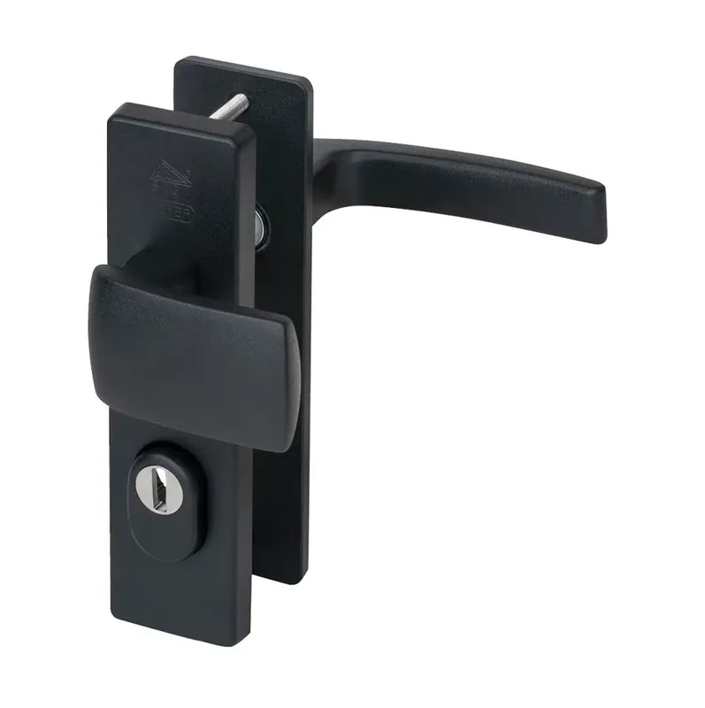 Nemef veiligheidsbeslag PC72 kortschild knop/kruk 3405-II met kerntrek beveiliging SKG3 aluminium zwart Finale Uitverkoop