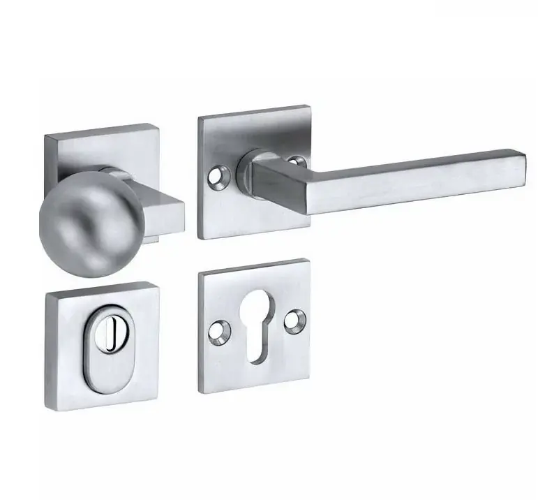 Alleen Vandaag SKG3 knop/kruk op rozet Kare rechts + kerntrekbeveiliging mat chroom