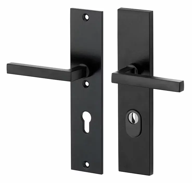 SKG3 PC92 kruk/kruk op schild Kare/Bauhaus links + kerntrekbeveiliging mat zwart Direct Beschikbaar