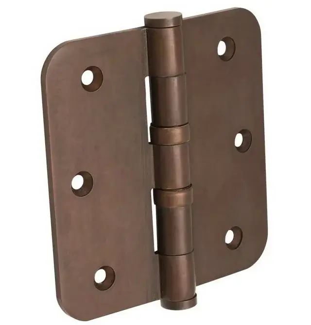 Kogellagerscharnier 89×89 ronde hoek vlak messing antiek brons Laatste Kans
