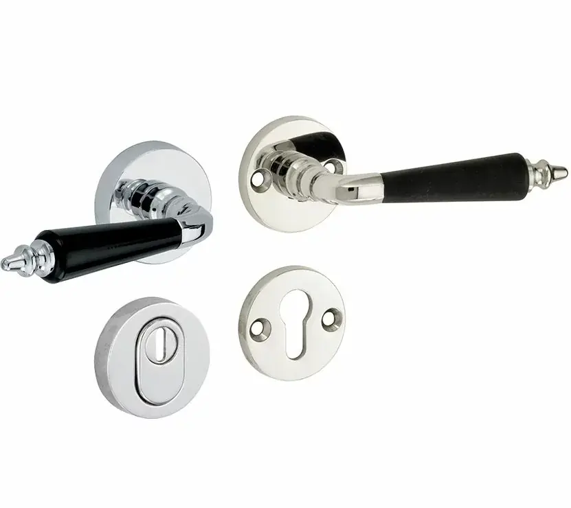 SKG3 kruk/kruk op rozet Antique ebben rechts + kerntrekbeveiliging glans nikkel/glans chroom Betrouwbaar