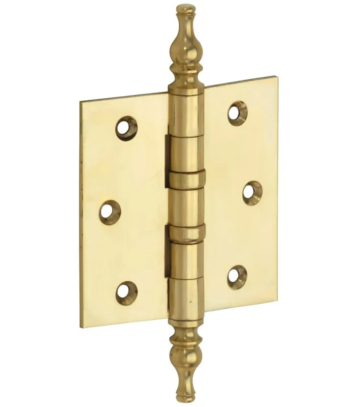 Kogellagerscharnier 89×89 rechte hoek vaas messing ongelakt Premium