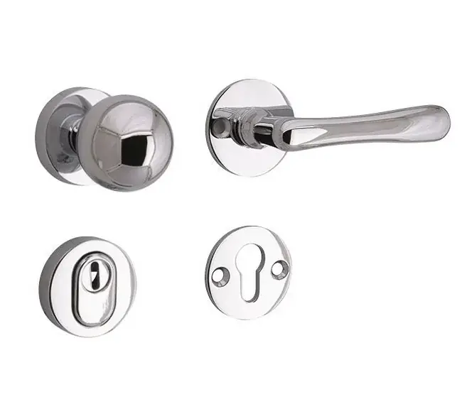 Flitsaanbieding SKG3 knop/kruk op rozet Linea rechts + kerntrekbeveiliging glans chroom