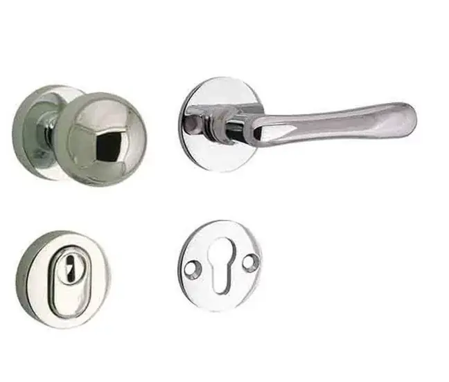 Op = Op SKG3 knop/kruk op rozet Linea rechts + kerntrekbeveiliging glans nikkel/glans chroom