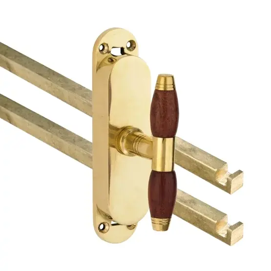 Kruk-espagnolet Bonton Bubinga messing ongelakt inclusief 2 stangen Premium