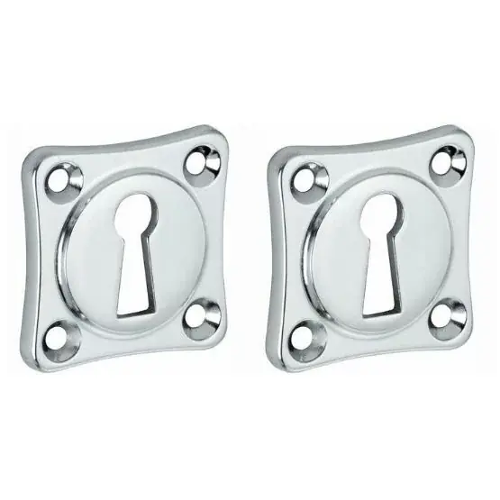 Set van twee sleutelplaatjes vierkant 38 mm glans chroom Bestel Nu